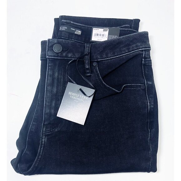 Simply Vera Wang Womens Black High Rise Ankle Zipper Crop Skinny Jeans Sz 8 New - Picture 4 of 11